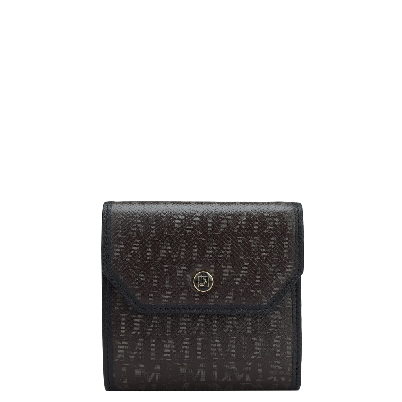 Monogram Leather Ladies Wallet - Chocolate