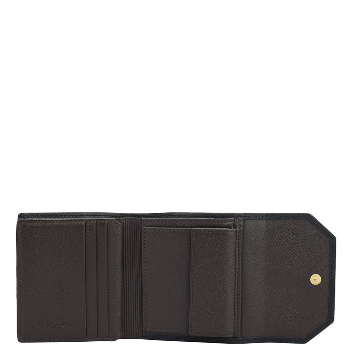 Monogram Leather Ladies Wallet - Chocolate