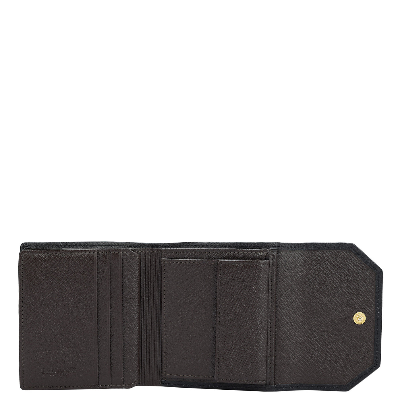 Monogram Leather Ladies Wallet - Chocolate