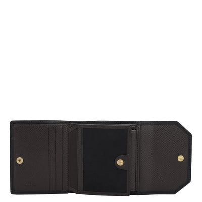 Monogram Leather Ladies Wallet - Chocolate