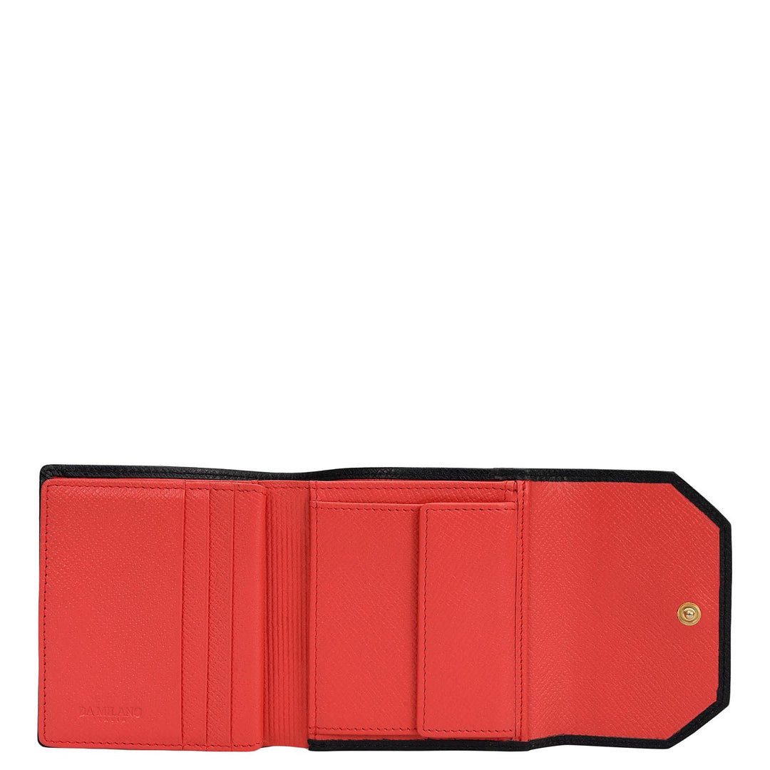 Monogram Leather Ladies Wallet - Corallo