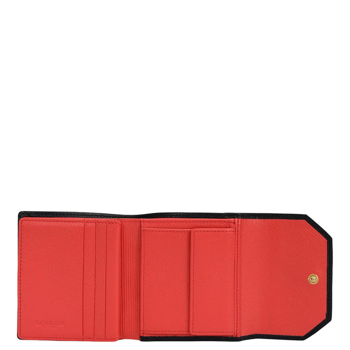 Monogram Leather Ladies Wallet - Corallo