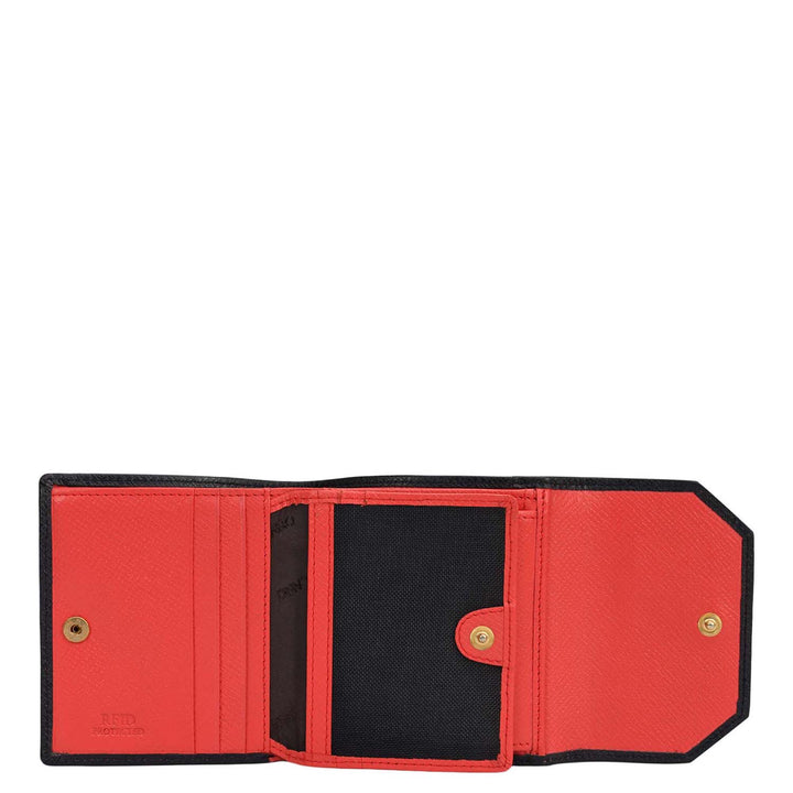 Monogram Leather Ladies Wallet - Corallo