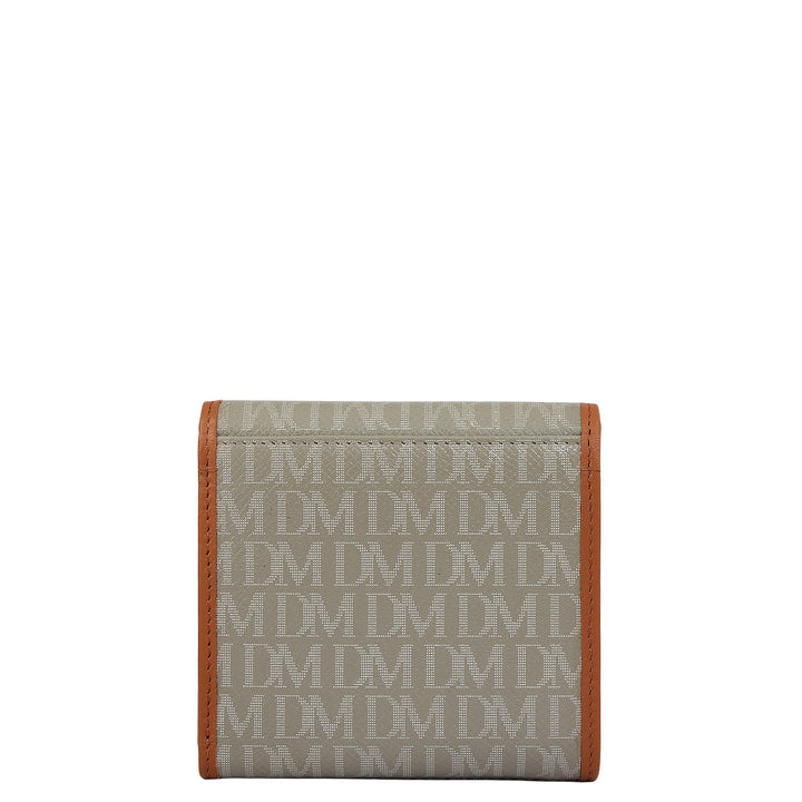 Monogram Leather Ladies Wallet - Stone Grey