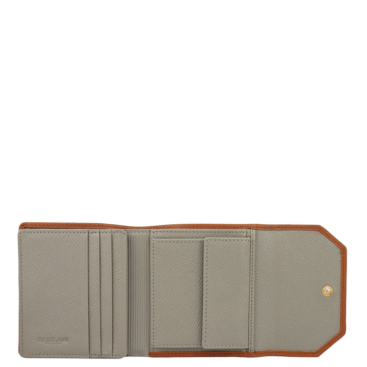 Monogram Leather Ladies Wallet - Stone Grey