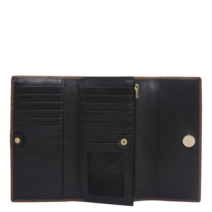 Ostrich Leather Ladies Wallet - Brown