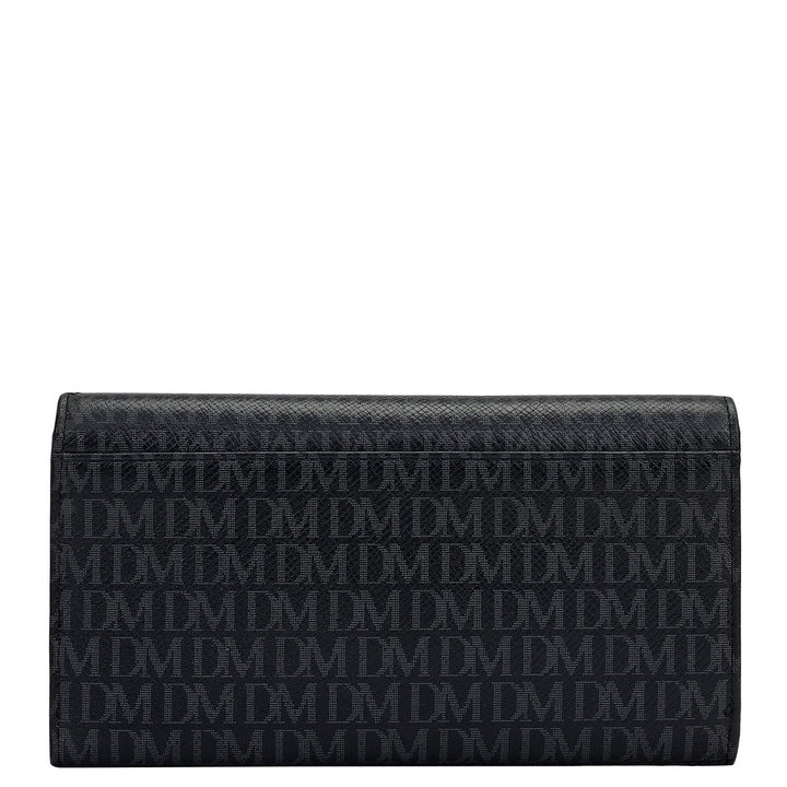 Monogram Leather Ladies Wallet - Black