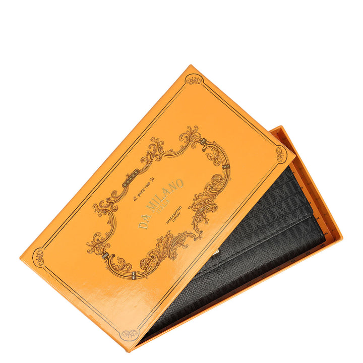 Monogram Leather Ladies Wallet - Black