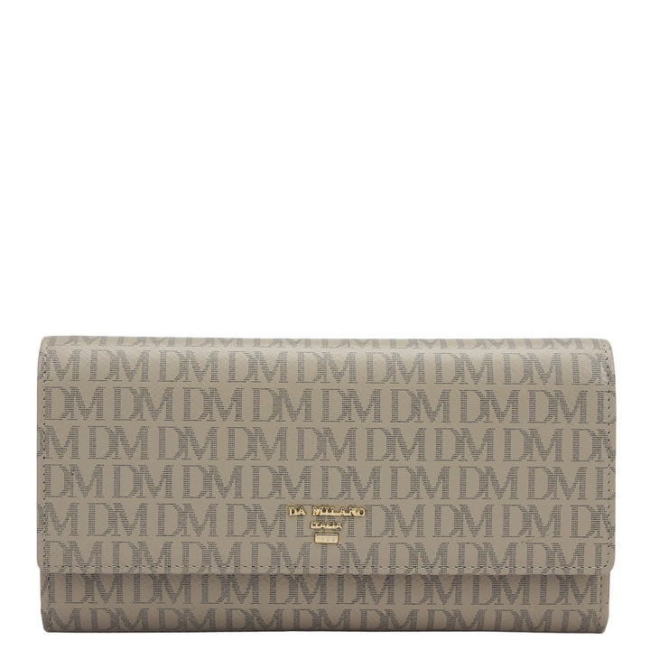 Monogram Leather Ladies Wallet - Chalk