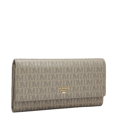 Monogram Leather Ladies Wallet - Chalk