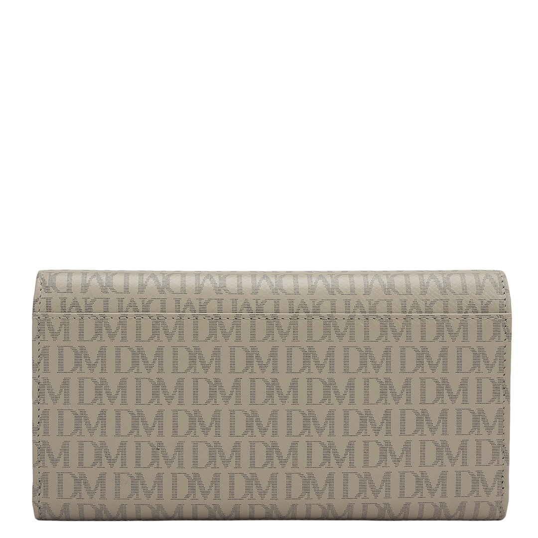 Monogram Leather Ladies Wallet - Chalk