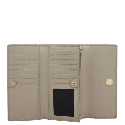 Monogram Leather Ladies Wallet - Chalk