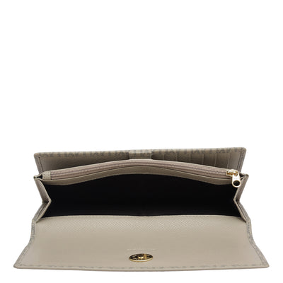 Monogram Leather Ladies Wallet - Chalk