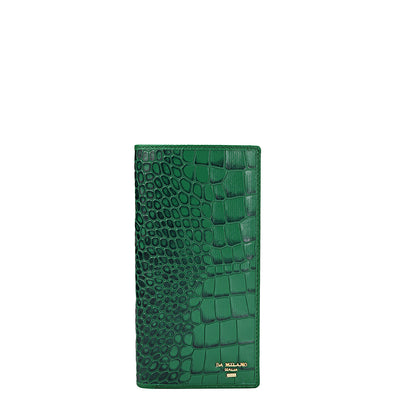 Croco Leather Ladies Wallet - Sea Weed