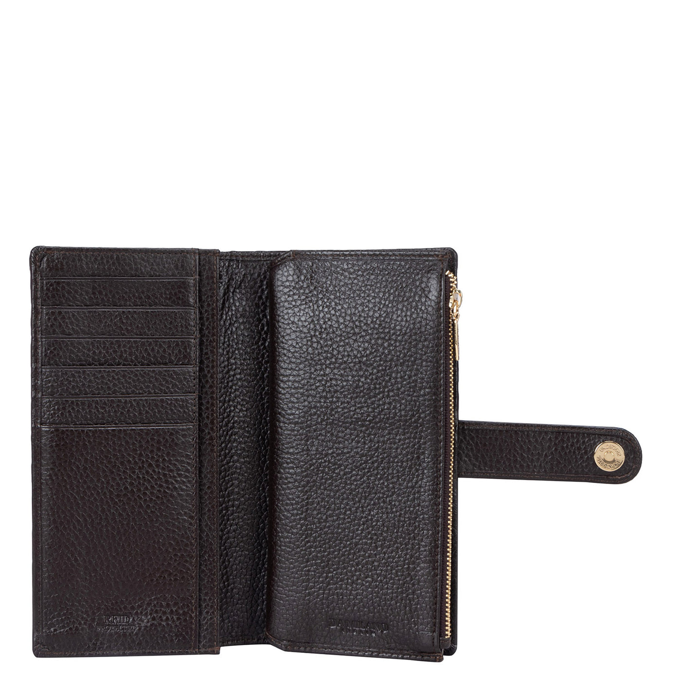 Mat Leather Ladies Wallet - Chocolate