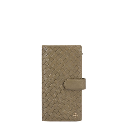 Mat Leather Ladies Wallet - Olive