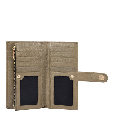 Mat Leather Ladies Wallet - Olive