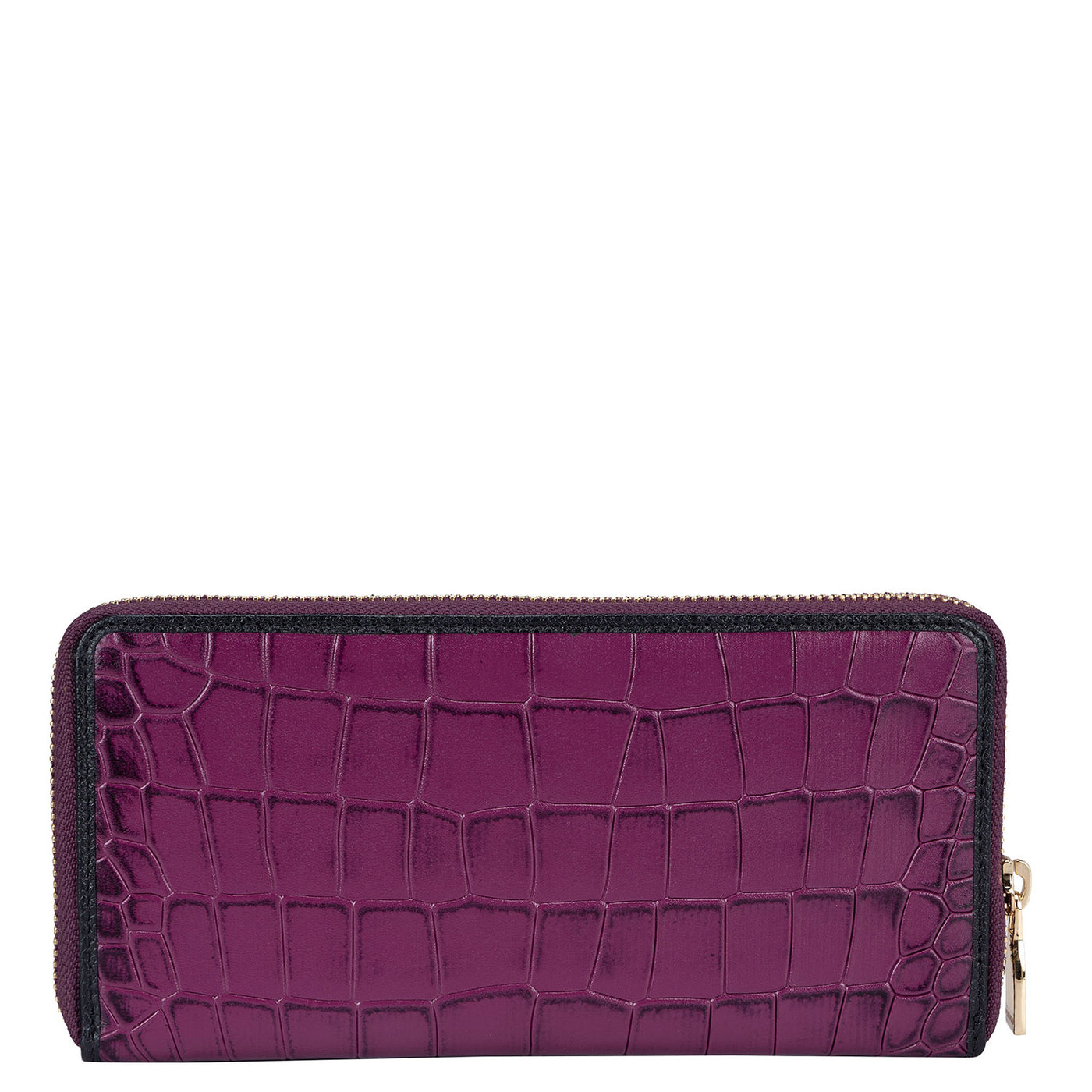 Croco Leather Ladies Wallet - Orchid