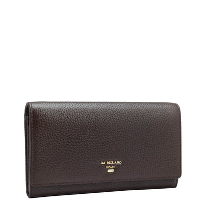 Wax Leather Ladies Wallet - Chocolate