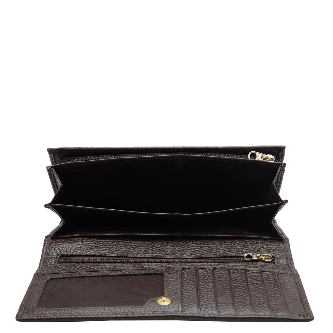 Wax Leather Ladies Wallet - Chocolate
