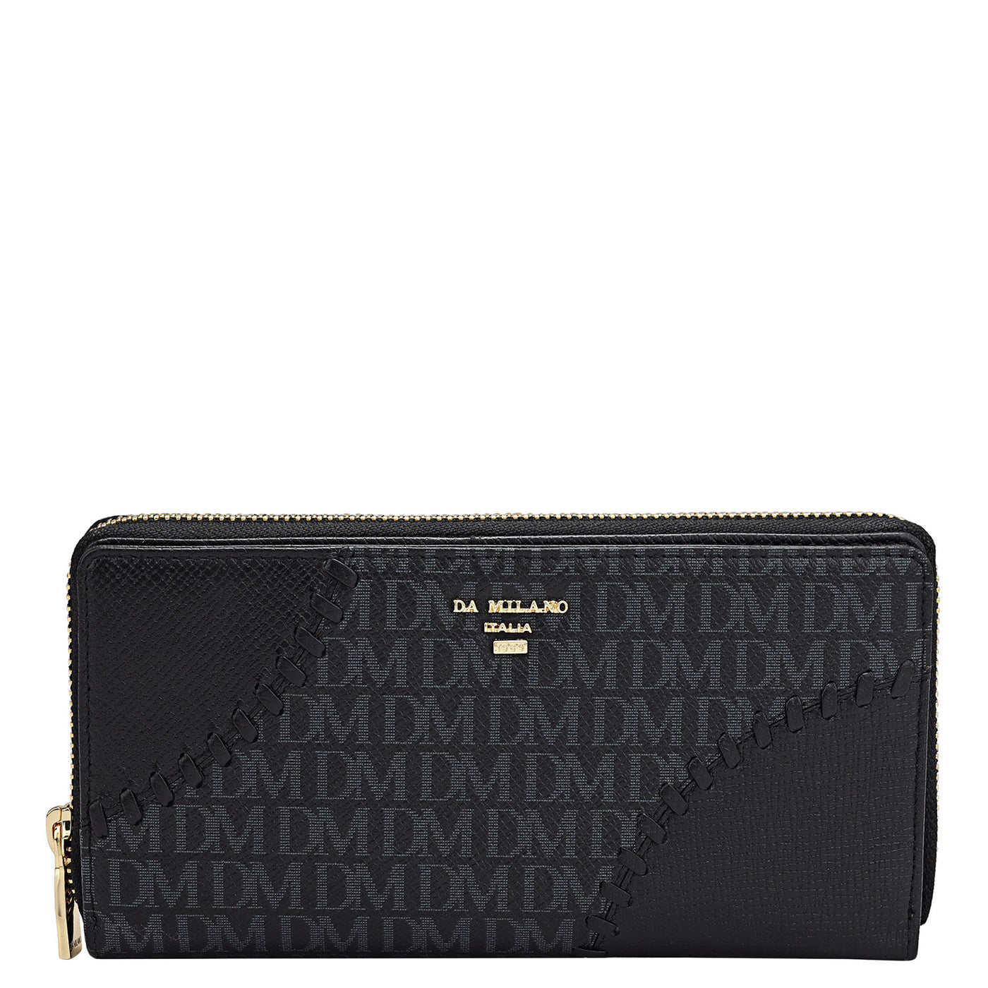 Monogram Franzy Leather Ladies Wallet - Black