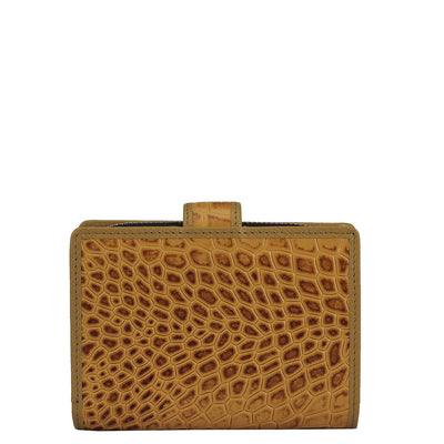 Croco Leather Ladies Wallet - Honey