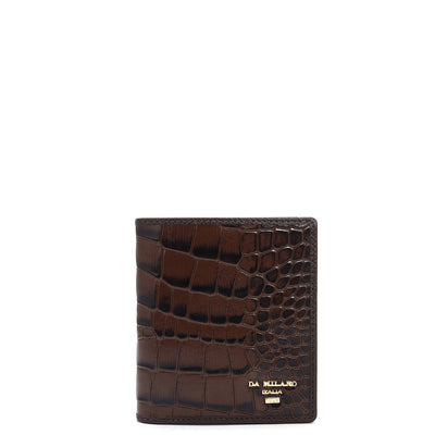Croco Leather Ladies Wallet - Brown