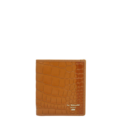 Croco Leather Ladies Wallet - Flame