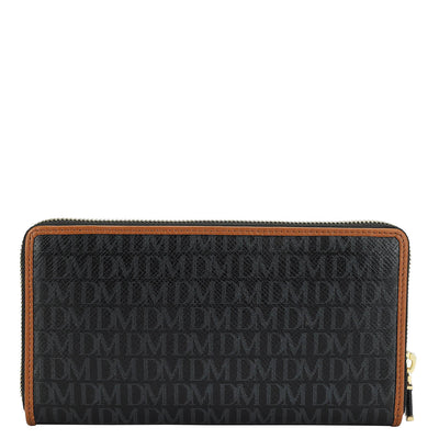 Monogram Leather Ladies Wallet - Black