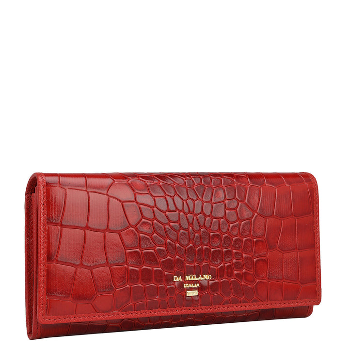 Croco Leather Ladies Wallet - Red