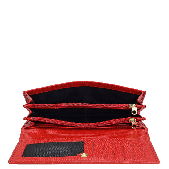 Croco Leather Ladies Wallet - Red