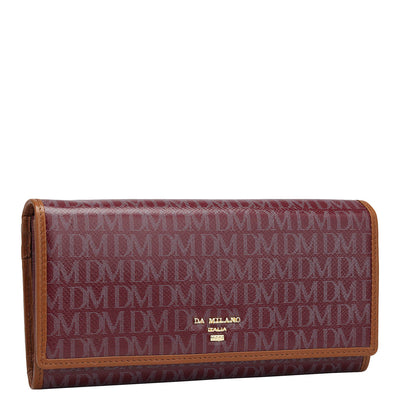 Monogram Leather Ladies Wallet - Blood Stone