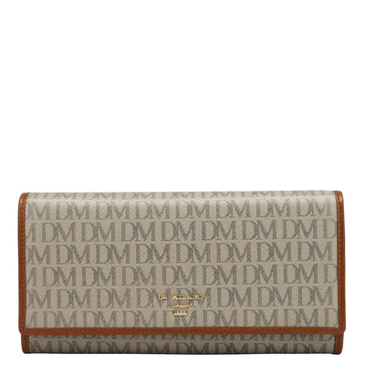 Monogram Leather Ladies Wallet - Chalk