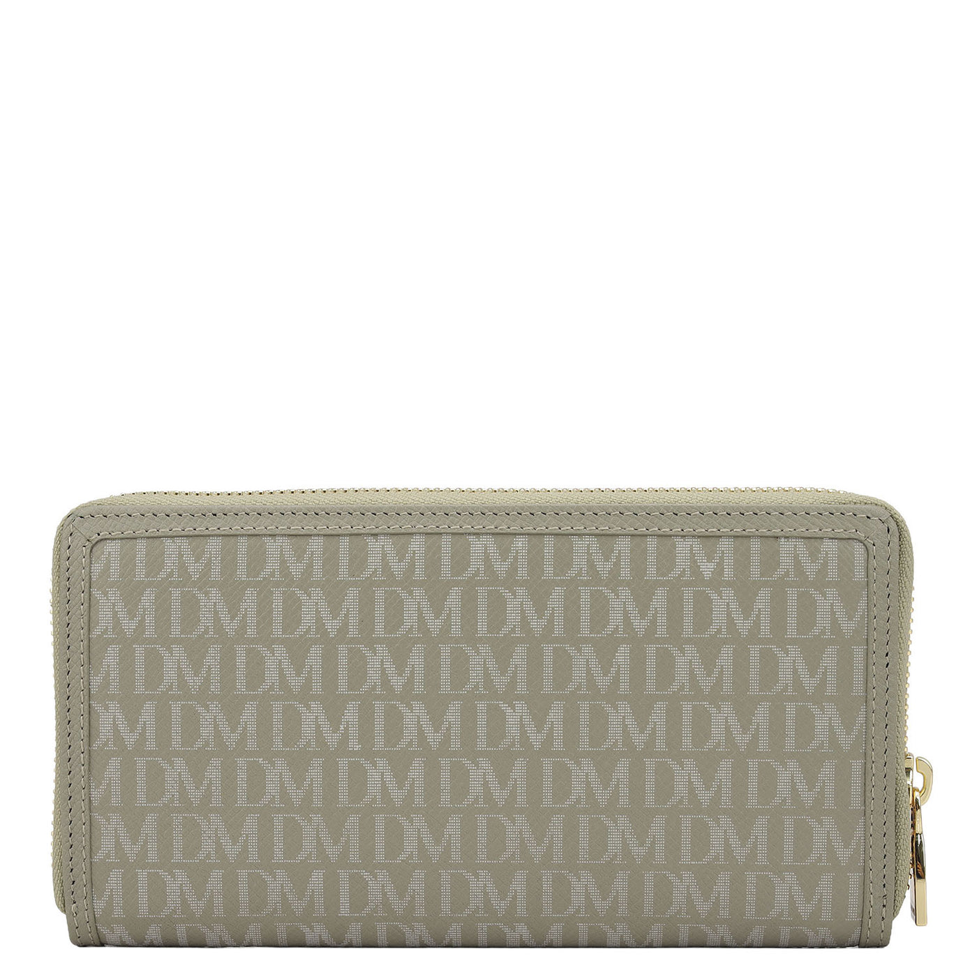 Monogram Franzy Leather Ladies Wallet - Stone Grey
