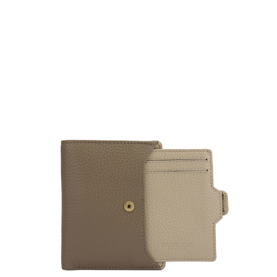 Wax Leather Ladies Wallet - Greyish Taupe