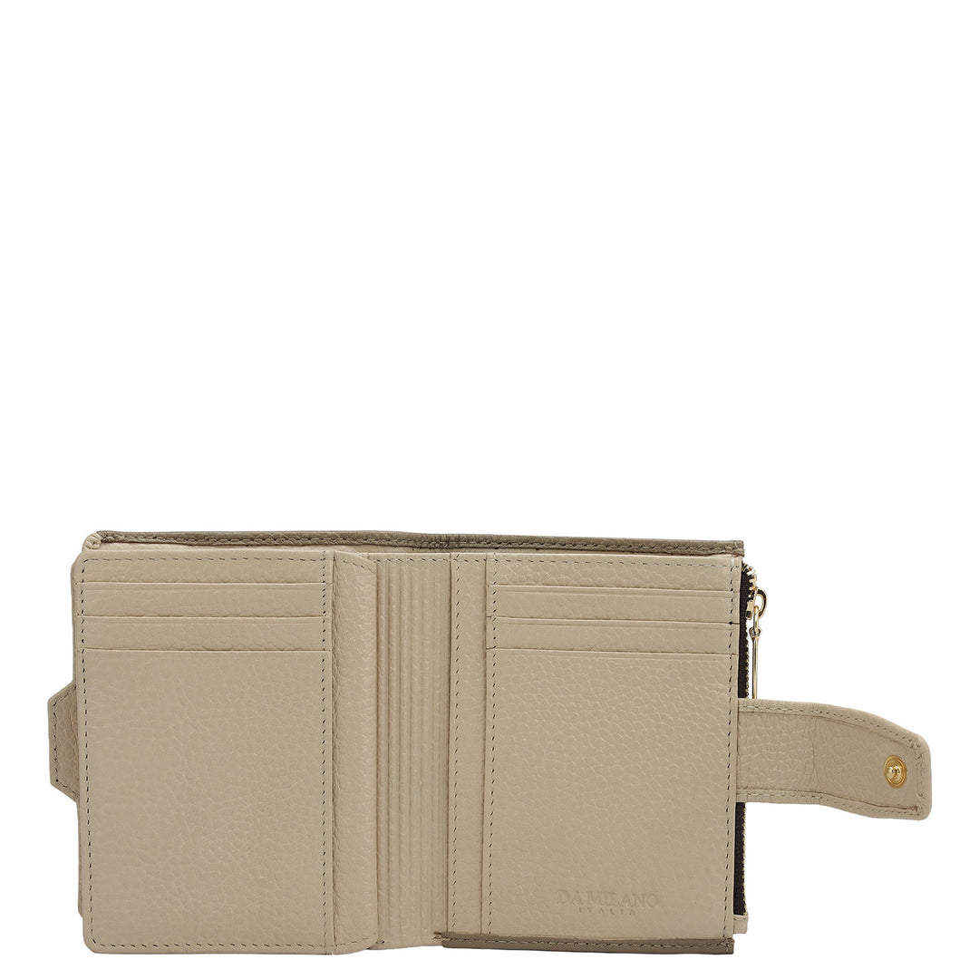 Wax Leather Ladies Wallet - Greyish Taupe