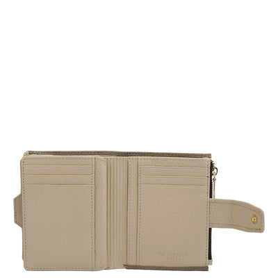 Wax Leather Ladies Wallet - Greyish Taupe
