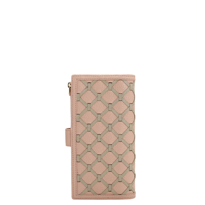 Wax Leather Ladies Wallet - Baby Pink