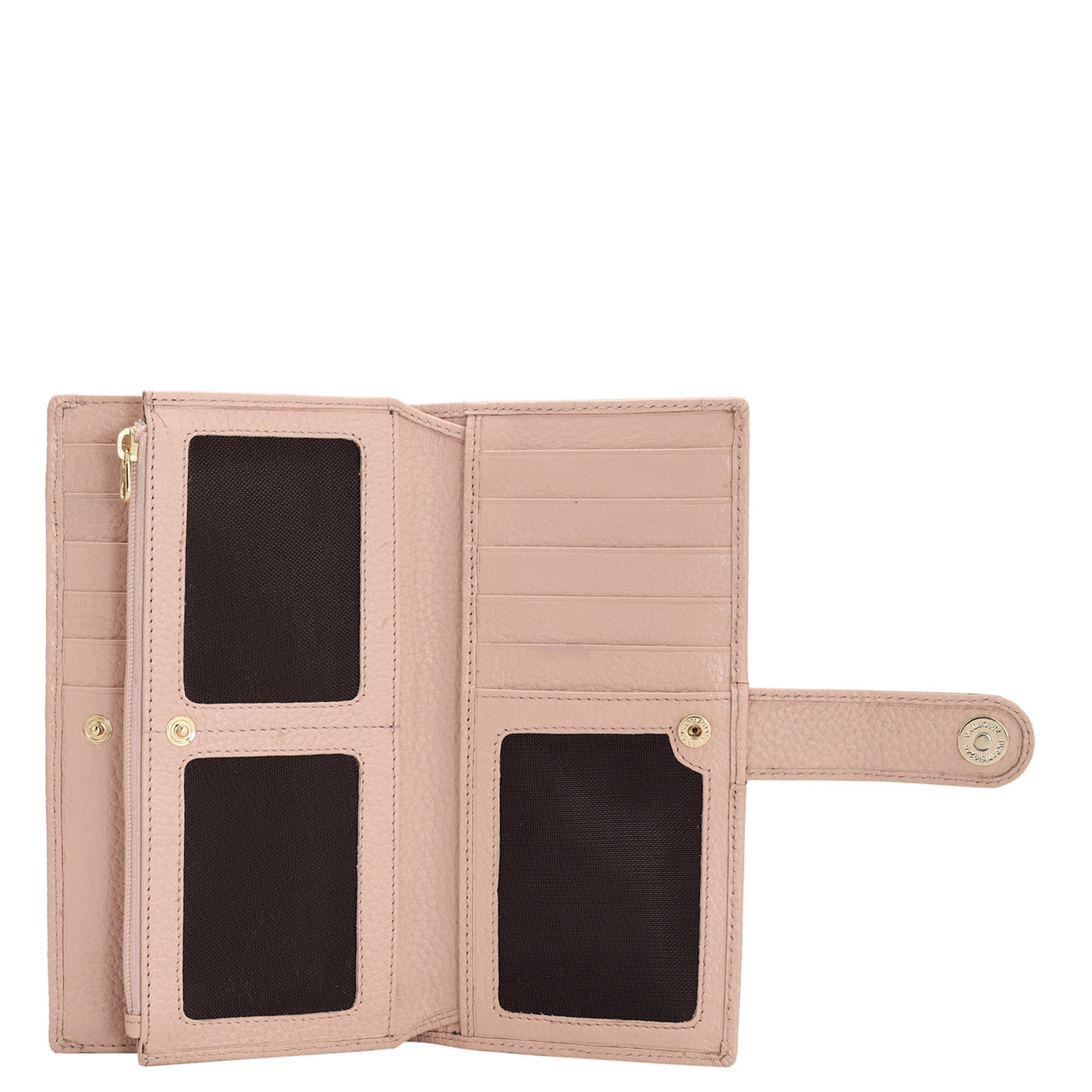 Wax Leather Ladies Wallet - Baby Pink