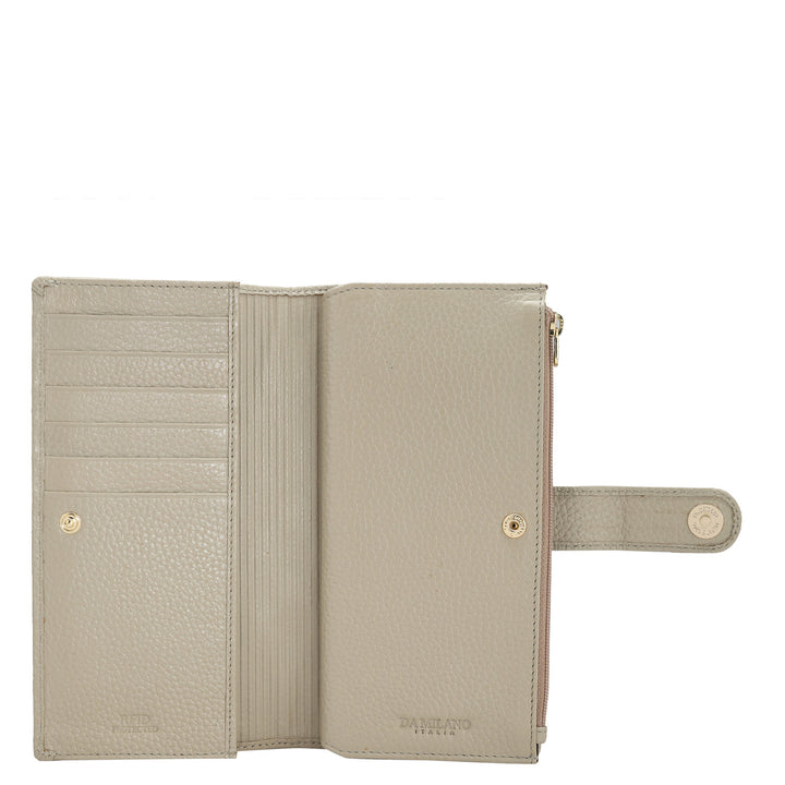 Wax Leather Ladies Wallet - Ivory