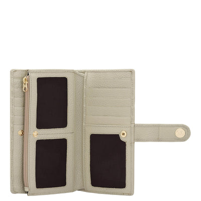 Wax Leather Ladies Wallet - Khaki