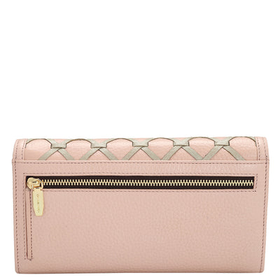 Wax Leather Ladies Wallet - Baby Pink