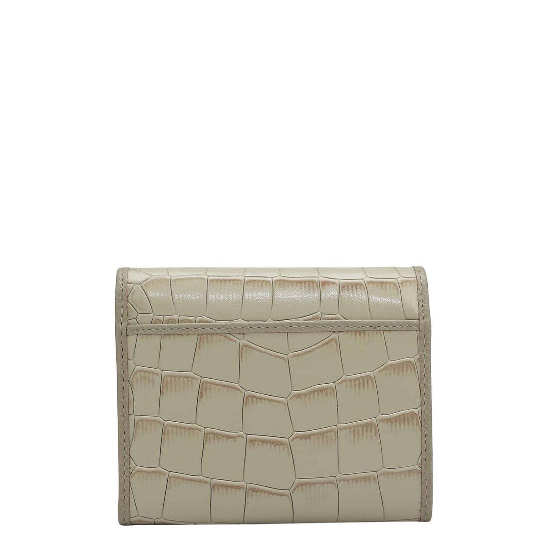 Croco Leather Ladies Wallet - Frost