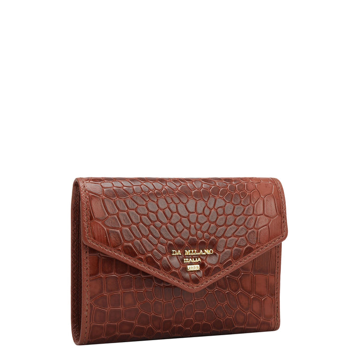 Croco Leather Women Wallet - Brick