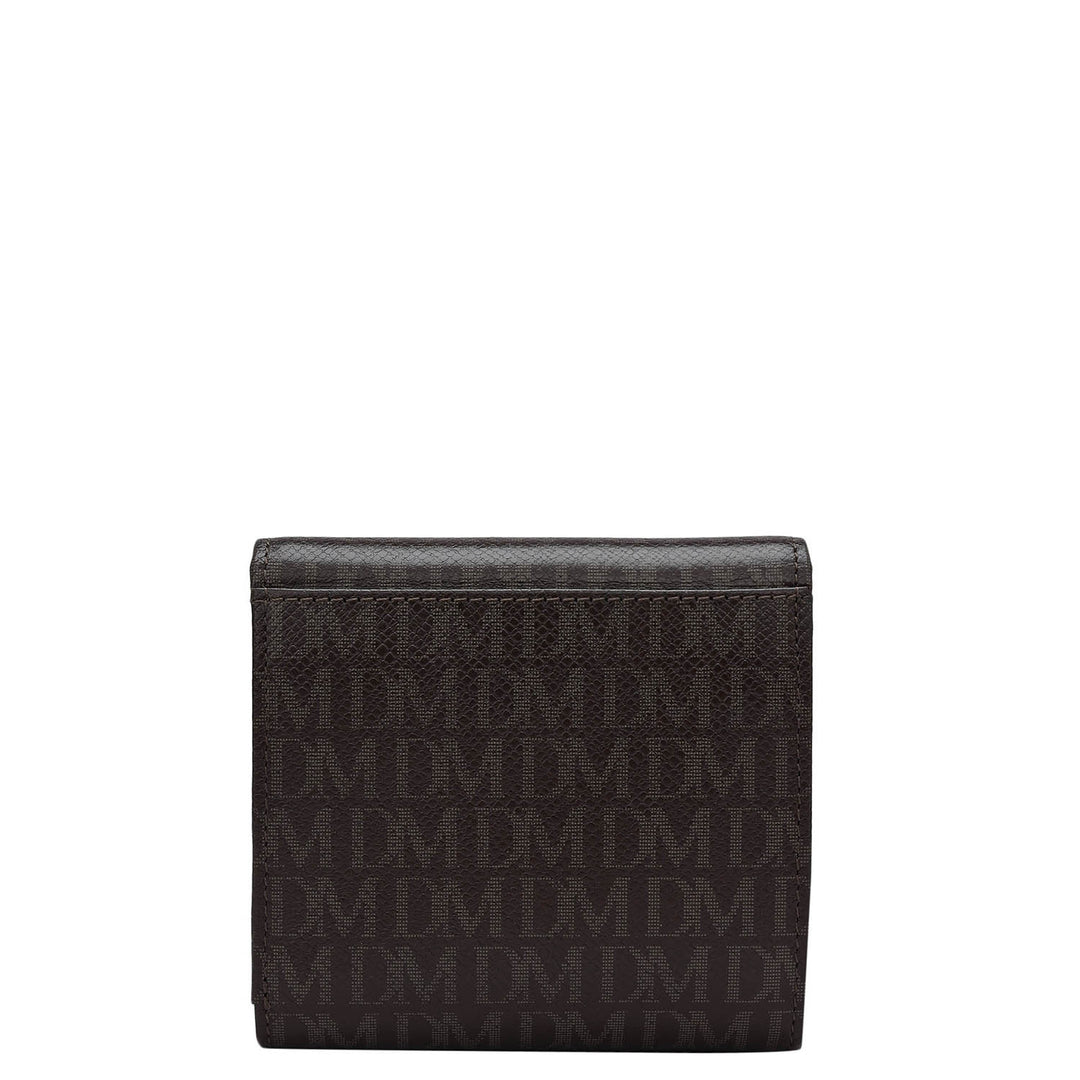 Monogram Leather Ladies Wallet - Chocolate