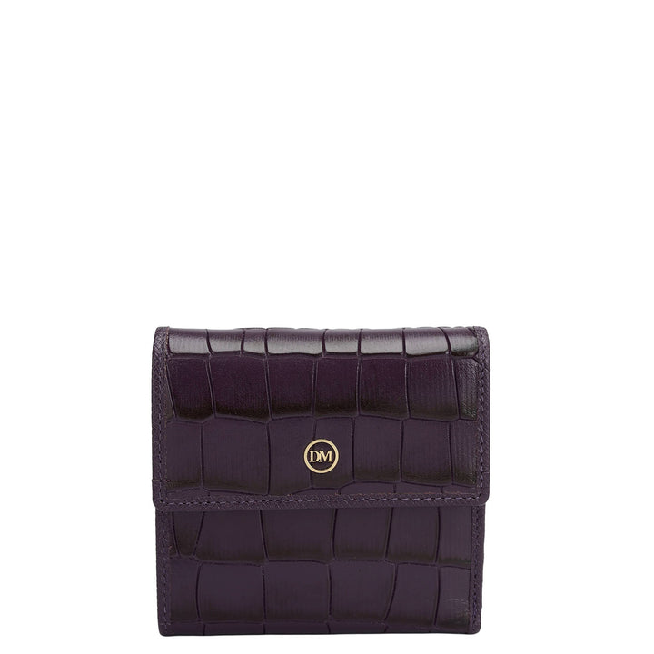 Croco Leather Ladies Wallet - Grapevine