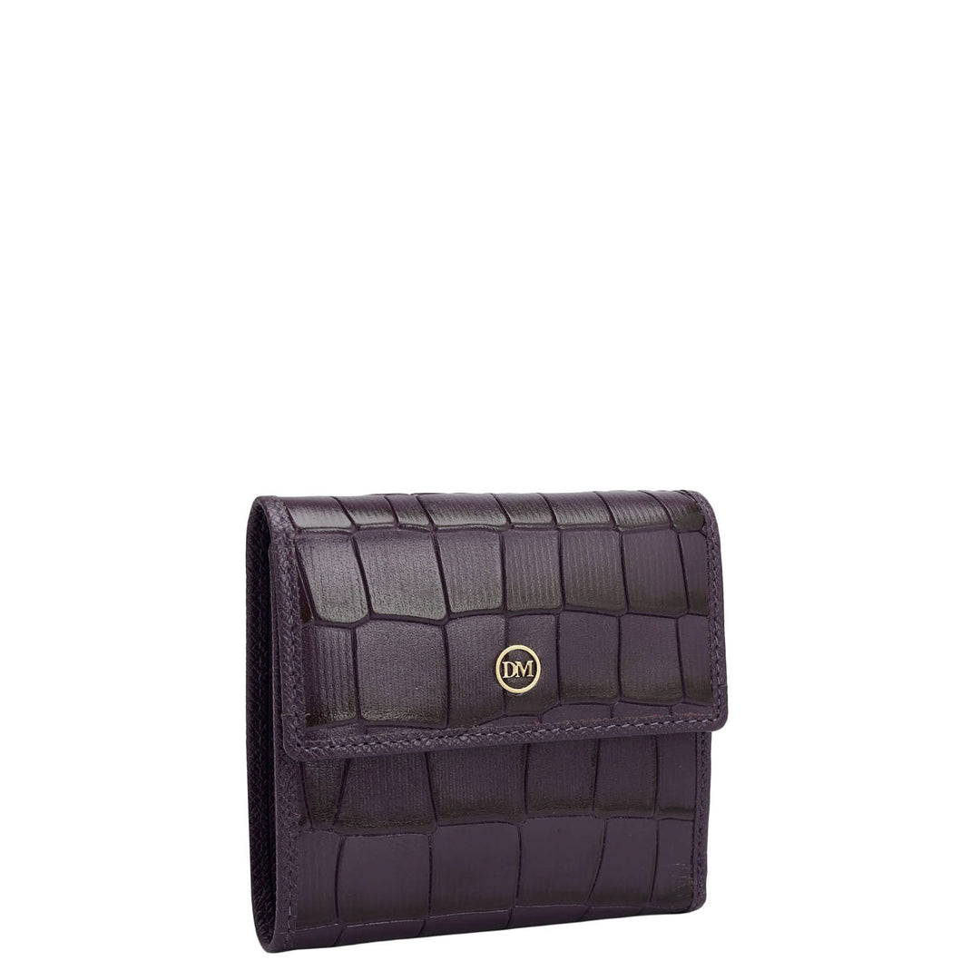 Croco Leather Ladies Wallet - Grapevine