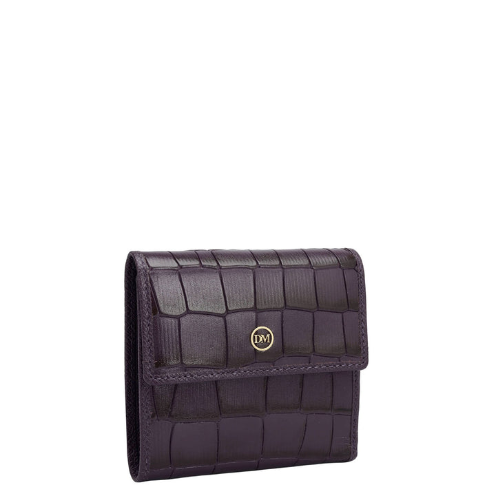 Croco Leather Ladies Wallet - Grapevine