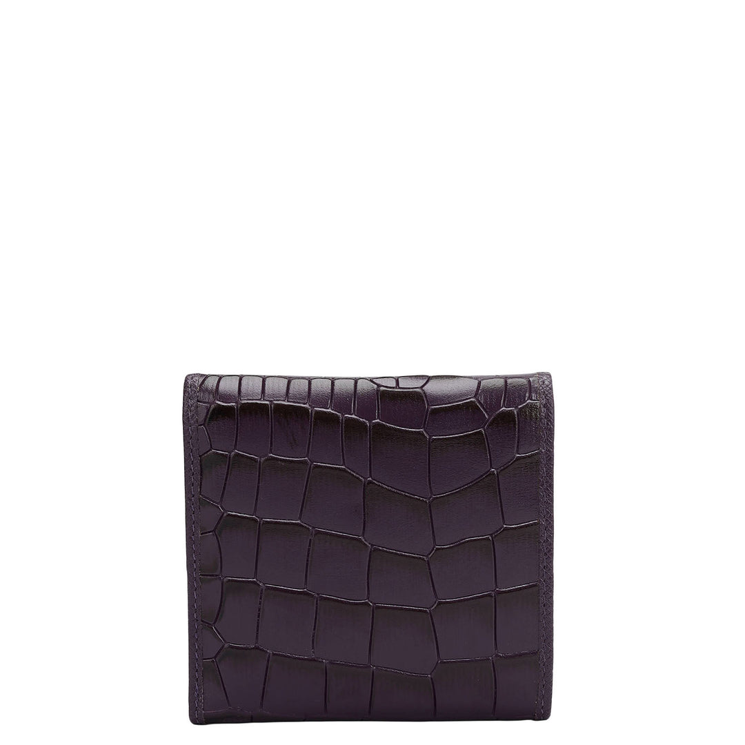 Croco Leather Ladies Wallet - Grapevine
