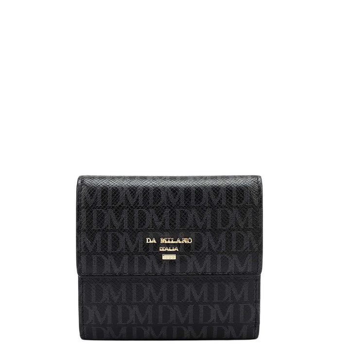 Monogram Leather Ladies Wallet - Black